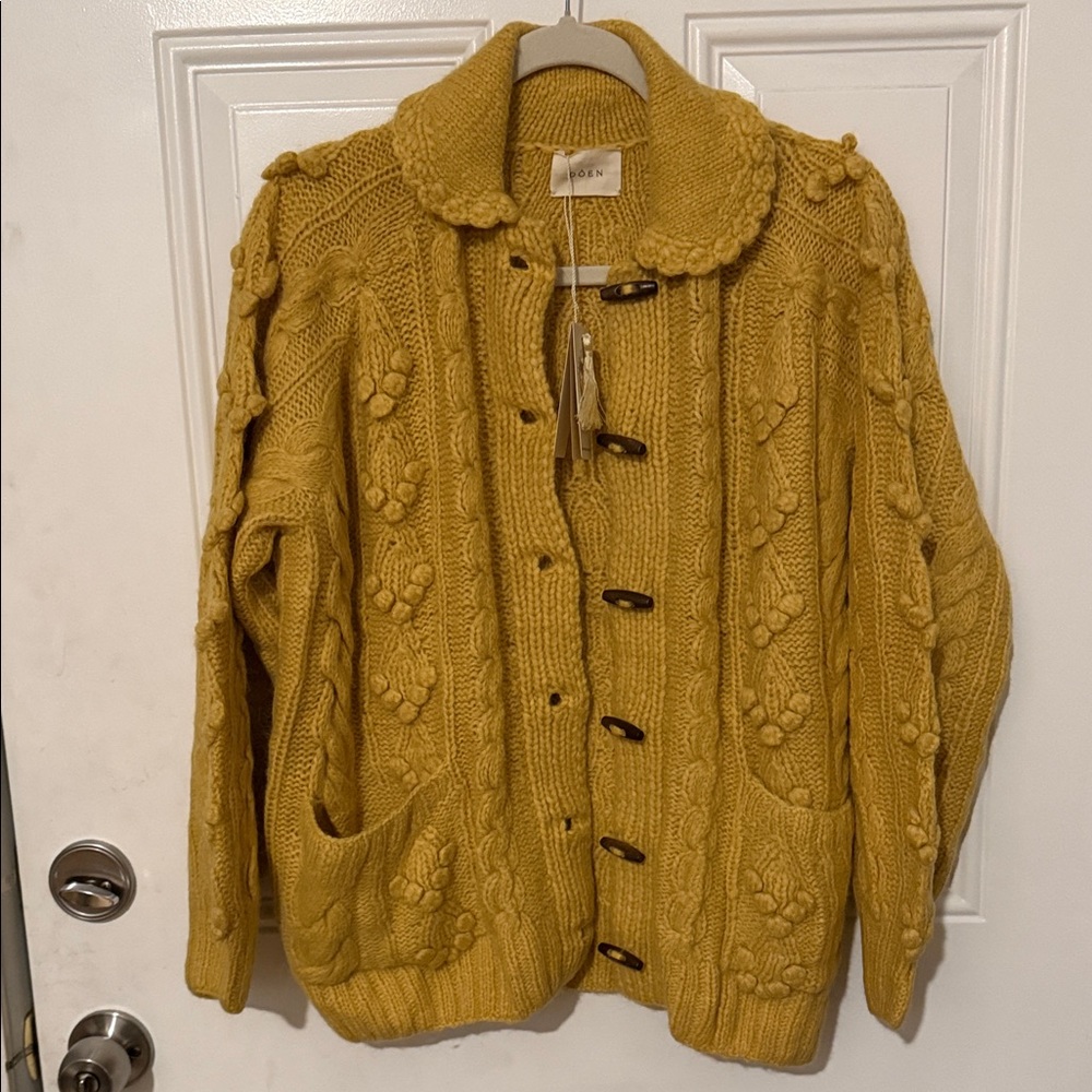 Doen Mustard Knit Cardigan Sweater